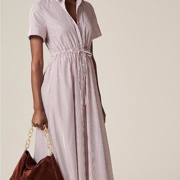 J. Crew Dresses & Skirts - J.Crew Cerise shirt-dress in striped cotton poplin